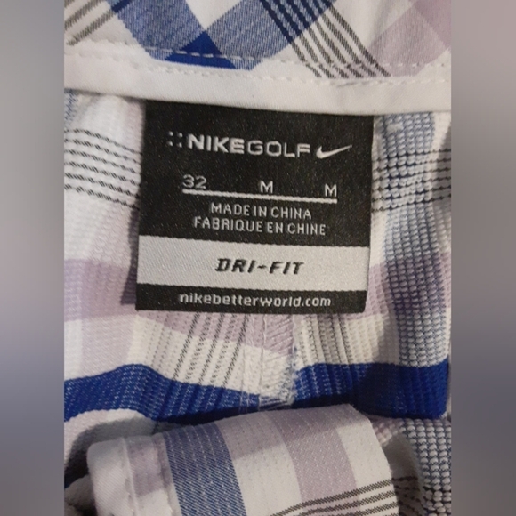 Nike Mens Stripe Golf Shorts Blue Purple Stripe Size 32 M - Picture 5 of 5